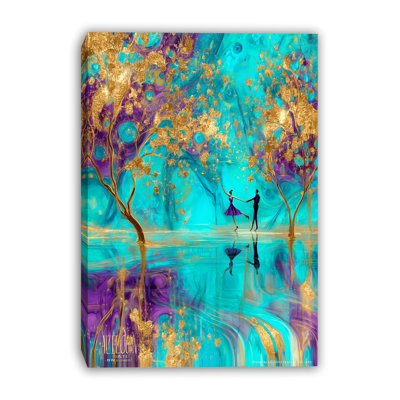 Turquoise Waltz Wrapped Canvas Wall Art