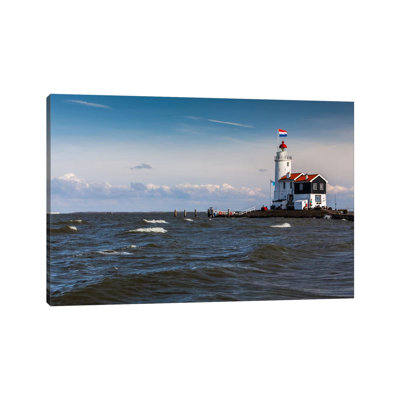 Netherlands, Marken, Paard van Marken (Horse Of Marken) Lighthouse 1 Piece Wrapped Canvas Wall Art