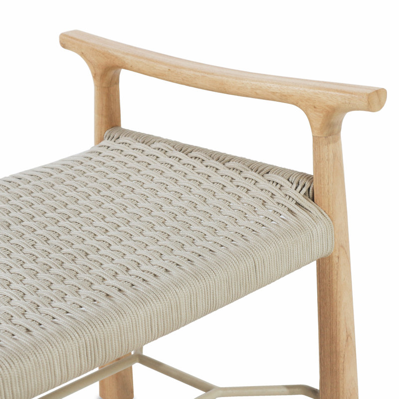 Solid Oak Entry Way Bench with Shoe Storage, Natural/Beige