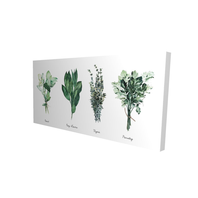 Fines herbes - Toile de cuisine verte pour la maison | Art mural