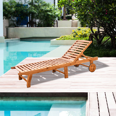 Lightweight Beach Chair, Wood, Color - Convenient For And Patio, Deck, Poolside Folding Chaise Lounge With Wide , Comfort On