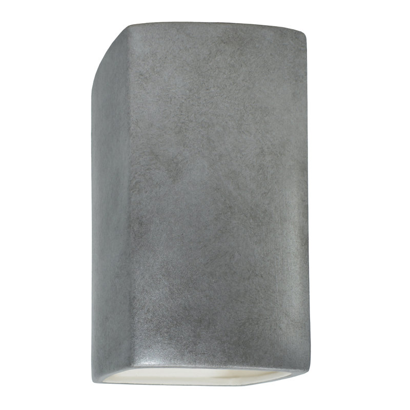 1 - Light Flush Mounted Sconce, 13.5" H x 7.25" W x 6.5" D, Hammered Brass, No