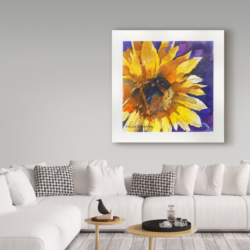 «Solstice Sunflowers» par Mattox, reproduction d'aquarelle sur toile tendue, H 18 po x l 18 po x P 2 po