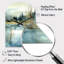 Summer Lake Landscape Illustration V - Lake Arch, horloge murale en métal, impression bleue asymétrique-104241309