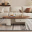 Table basse ovale brune et blanche 47,24 po