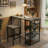 3-Piece Kitchen Table Set with Storage Shelves & 2 Bar Stools-894768023