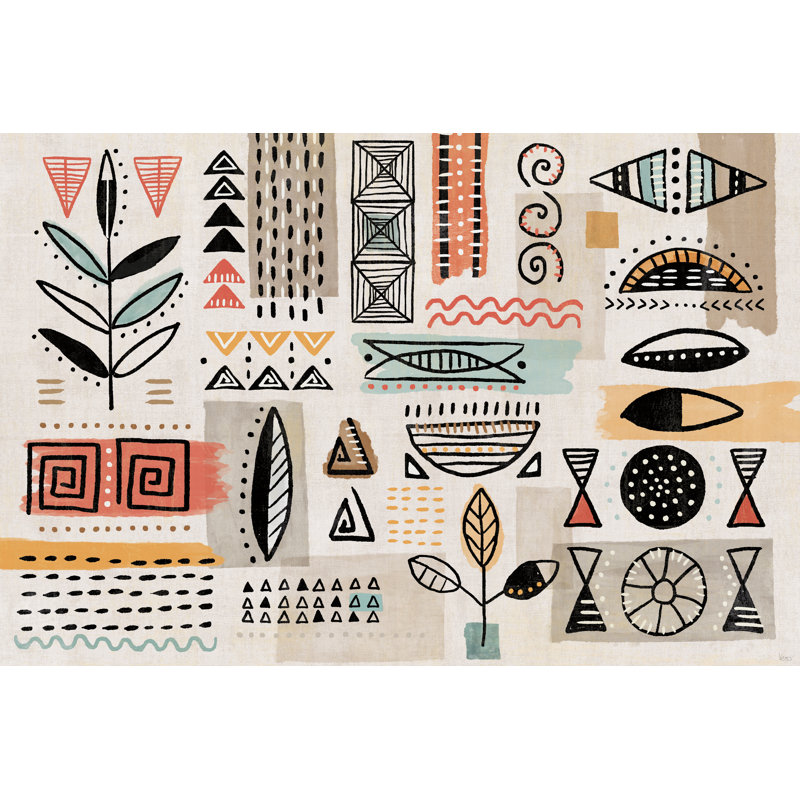 Tribal Tones I - peinture sur toile tendue, H 8 po x l 12 po, Non, Toile tendue