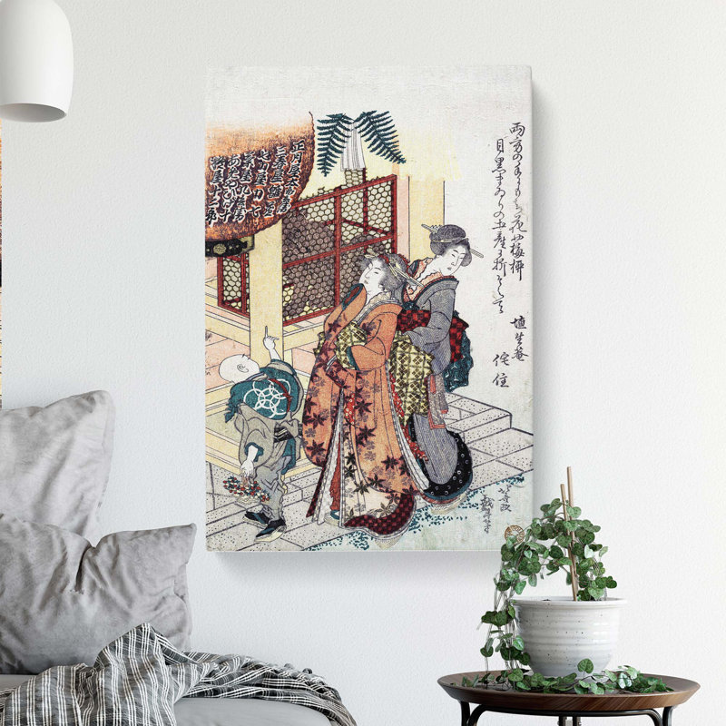 Paying Homage To A Shrine by Katsushika Hokusai - Wrapped Canvas Print, 60cm H x 40cm W x 3cm D