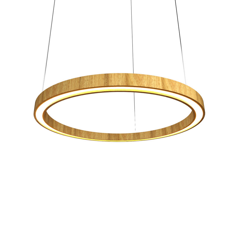 1 - Light Chandelier, Louro Freijó, 1.56" H x 31.2" W x 31.2" D