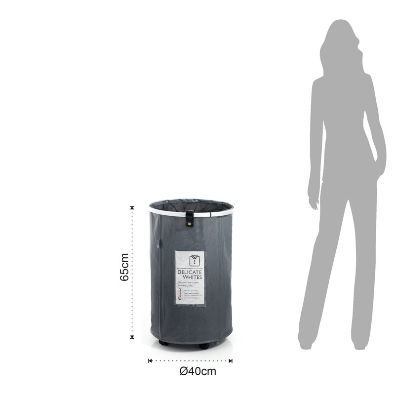 Fabric Rolling Laundry Hamper with Handles