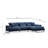 Elegant Navy Blue Corner Sofa with Adjustable Backrest, 119.6 x 74.8 x 36.2 inches | Beech Wood Frame & Chipboard, 100% Polyester Fabric | Includes 5 Pillows, Dry-Cleanable, Modern Industrial Design, Perfect for Living Rooms-1153767030