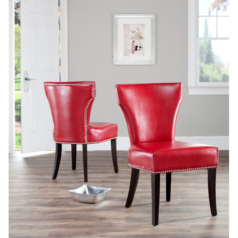 Jappic 21.7'' H Cotton Upholstered Parsons Chair, Red