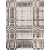 New Indian Abstract Plaid Wool And Silk On Cotton 9' X 12'3" Pearl