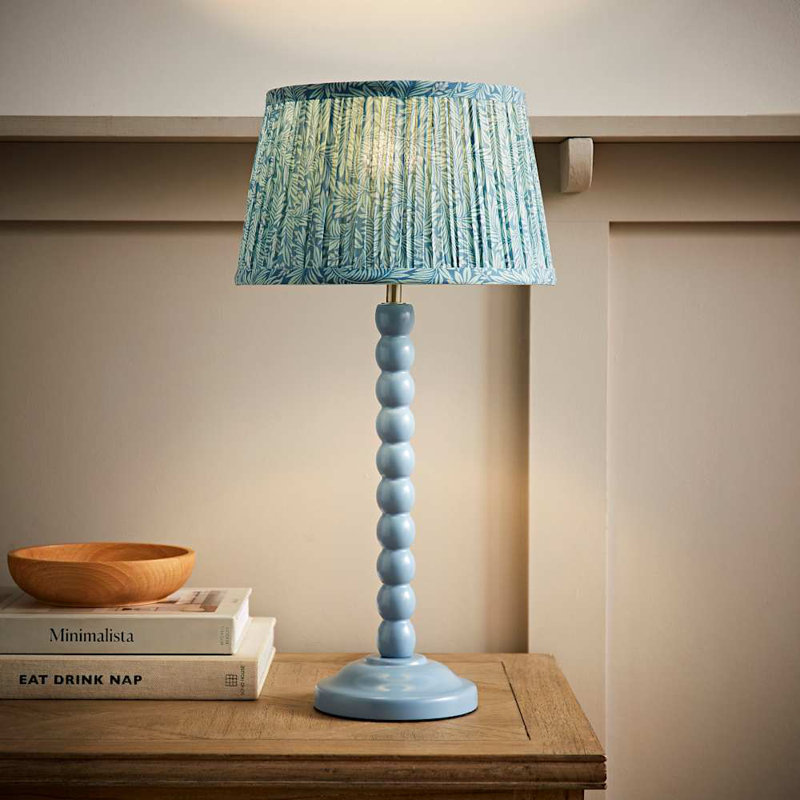 Sanon Wood Table Lamp, Blue