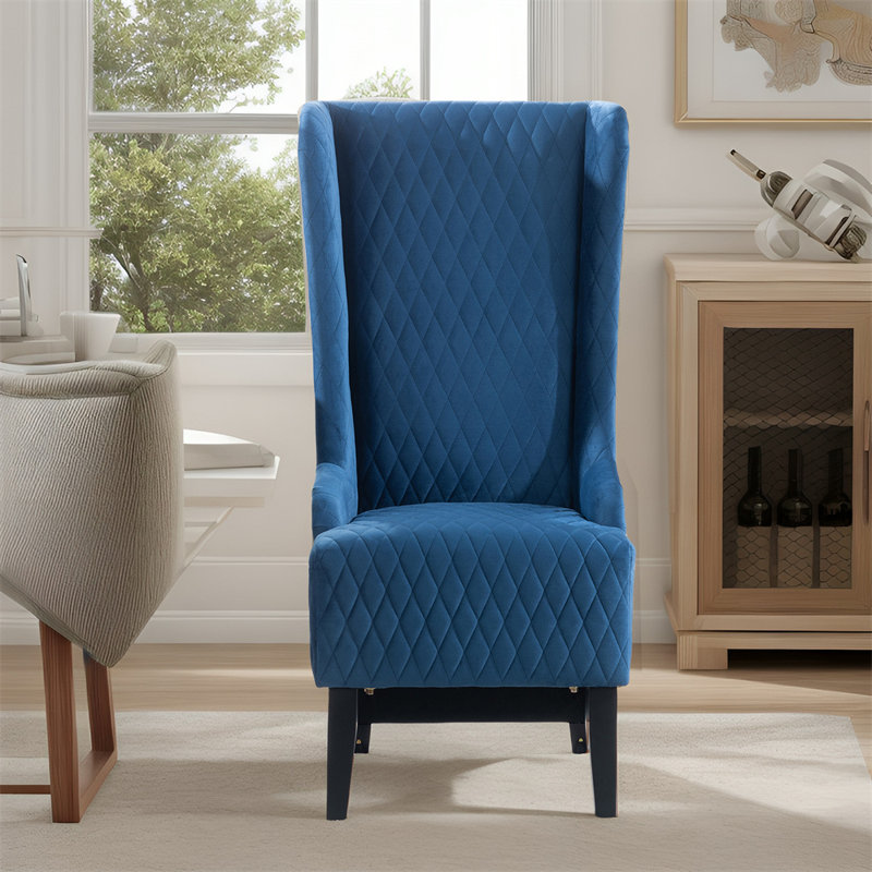 Rivah Upholstered Wingback Chair, Blue Revolution Performance Fabrics®, 1 
