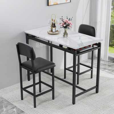 Kitchen Table Set Dining Table And Dining Chairs For 2 3 Piece Dining Room Table Set With 2 Upholstered Dining Chairs Bar Dining Table Set