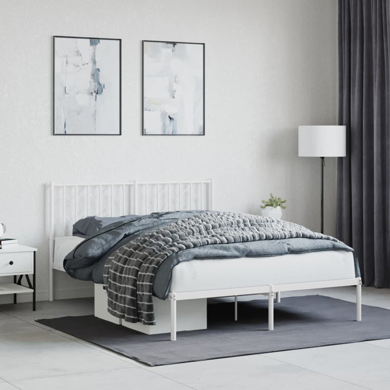 Metal Bed, 80 x 200 cm, White
