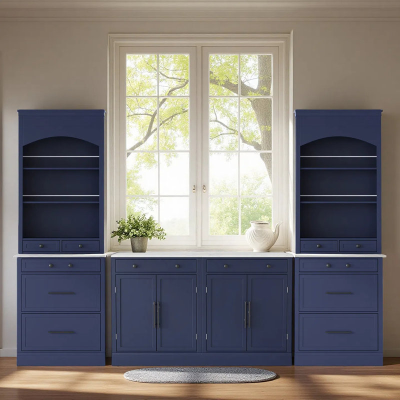 Ensemble de 4 armoires 4 pièces - ensemble de garde-manger 83 po, 2 tablettes 28 po avec tablettes réglables, ensemble de 2
