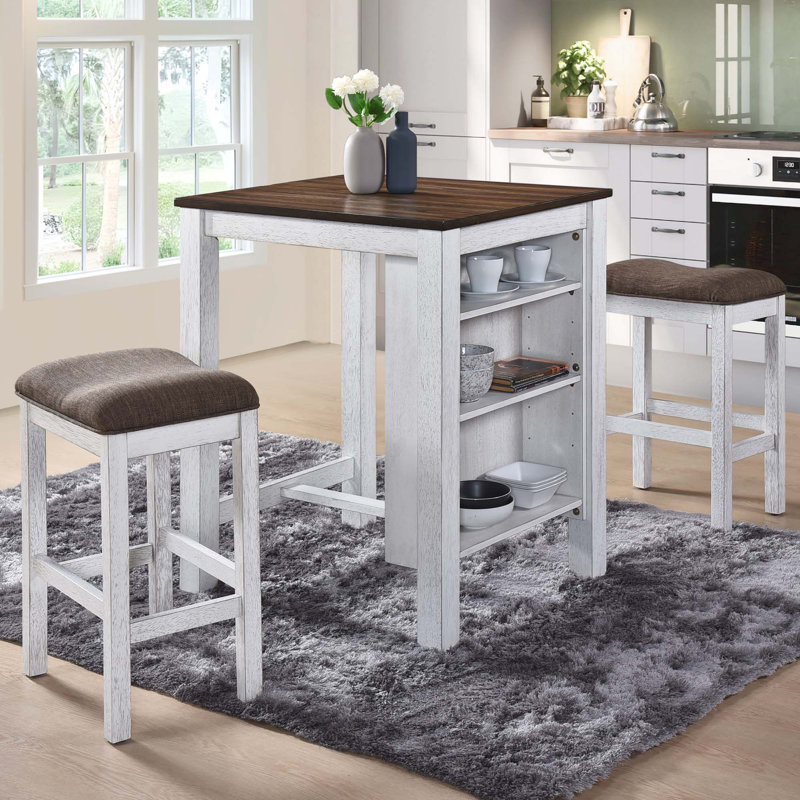 3 Pieces Counter Set Storage Space For Small Space Modern Farmhouse Design Retro Design Easy To Assembly