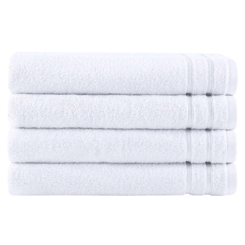 Ensemble de serviettes 100% coton 400GSM Essential, Blanc, Draps de bain - paquet de 4