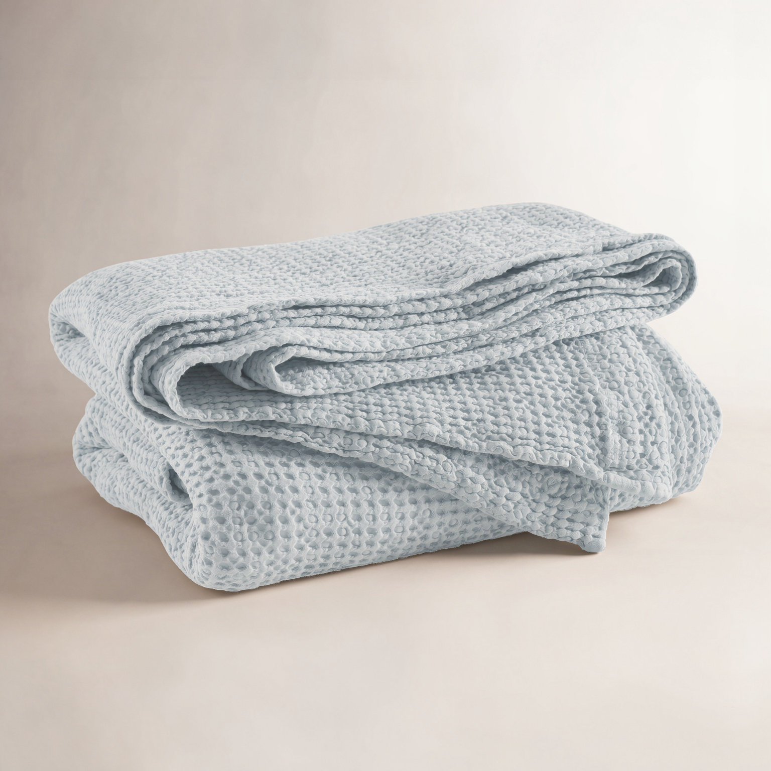 Bubble Cotton Coverlet Set, Queen Coverlet, Sky