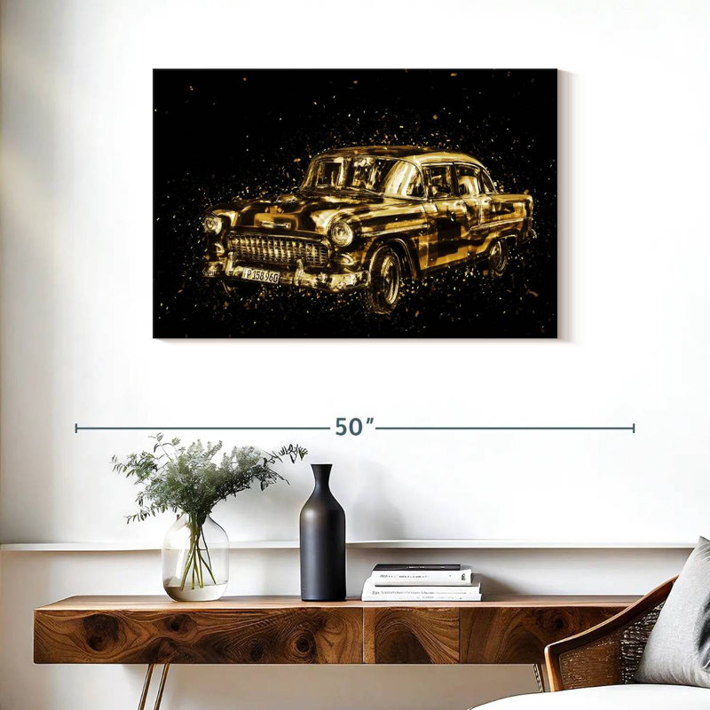 Mehar Golden Classic Car, 24" H x 36" W