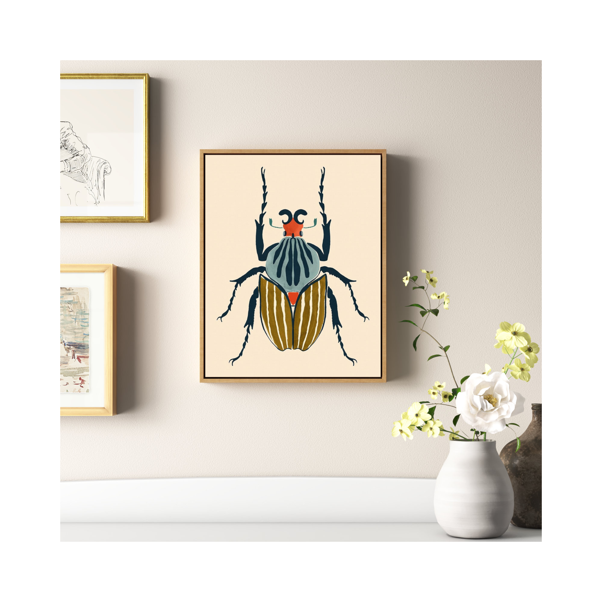Beetle Bug I by Victoria Barnes, 20" H x 16" W  x 2" D