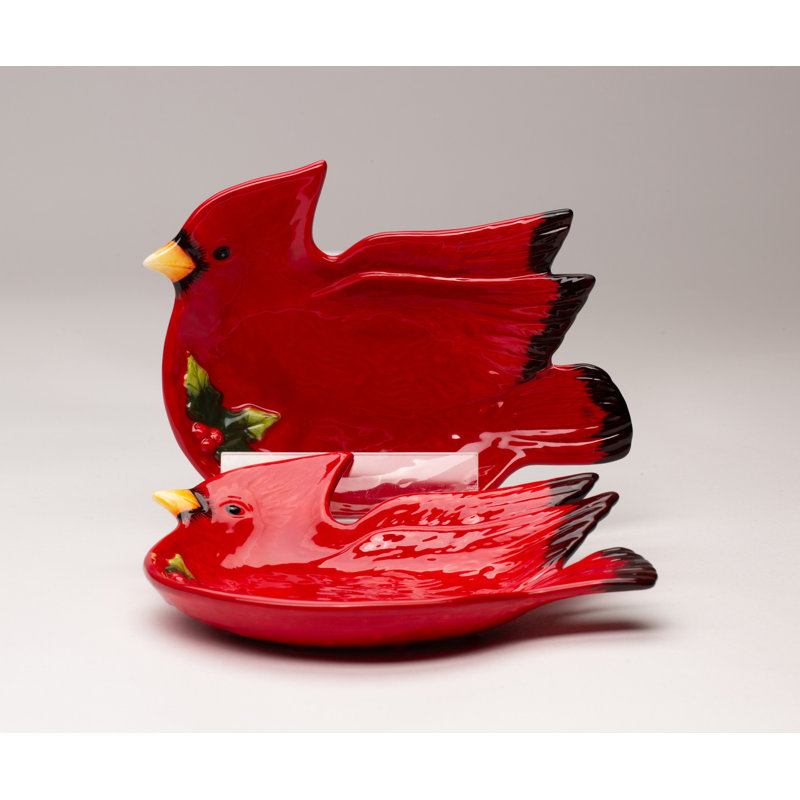 Ensemble de 2 assiettes fines en céramique rouge Cardinal  
