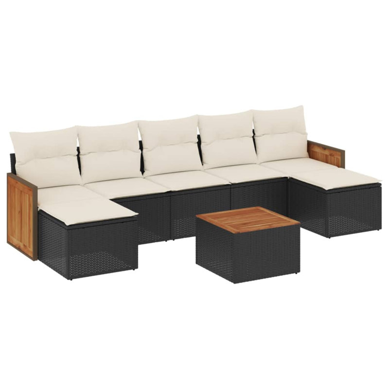 Grand canapé modulaire en rotin PE Vidaxl