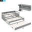  Lit de jour simple TG avec double couchette, ports de chargement USB et trois casiers de rangement intégrés, gris-1540285530