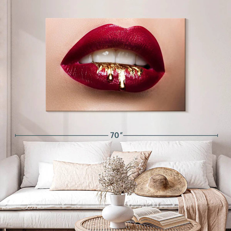 Shuttleworth Red Gold Drip Lips, 32" H x 48" W