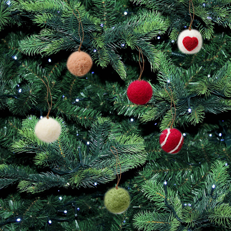 Boules de Noël en laine 24 pièces, C