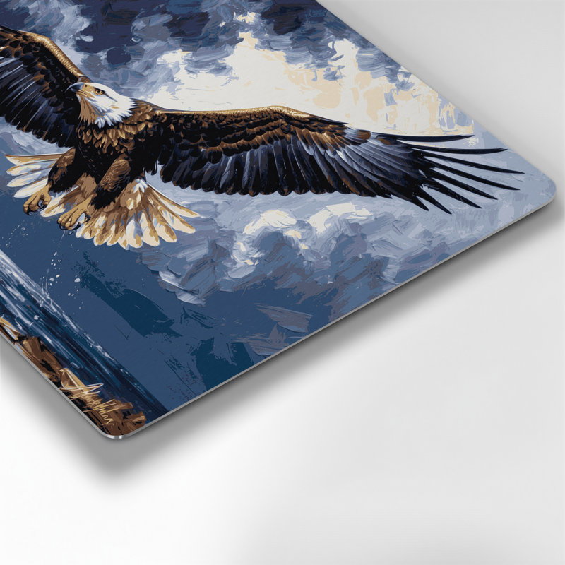 Faune, poisson africain, aigle, art mural en métal gris, H 11 po x l 14 po