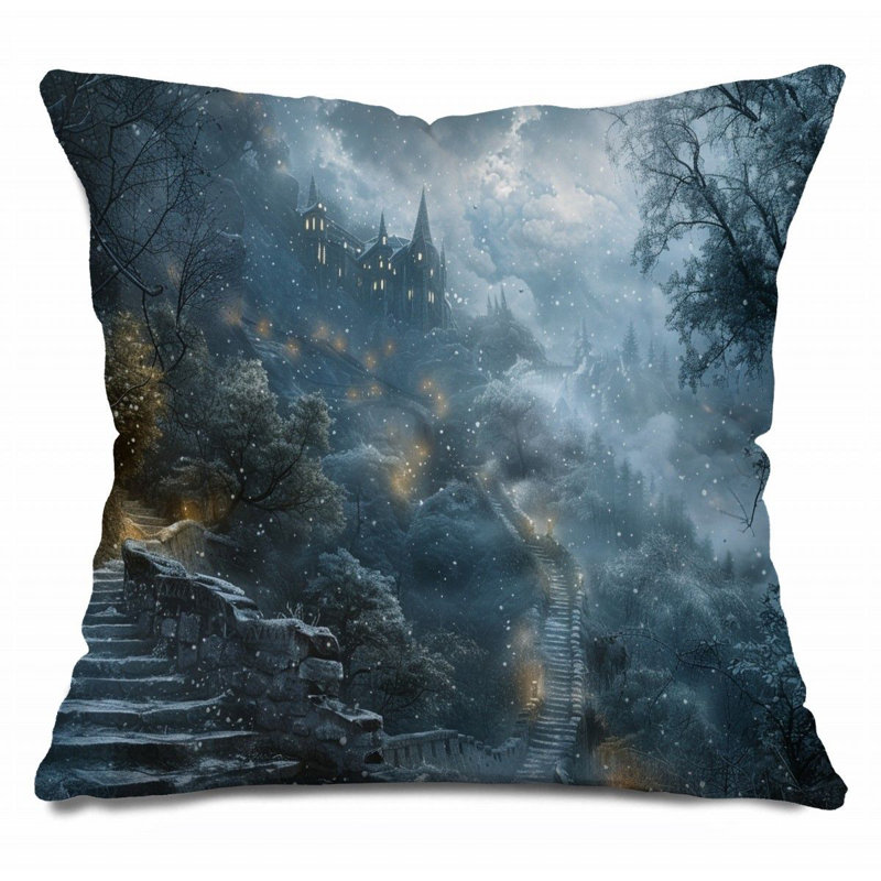 Coussin Trendy, Bleu marine/gris, H 20 po x l 20 po