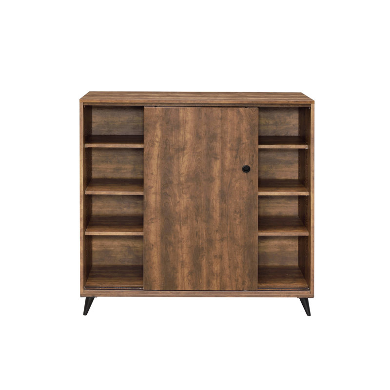 Armoire à chaussures fonctionnelle avec finition chêne moderne - 4 compartiments pour une gestion efficace Support élégant 3 tablettes réglables