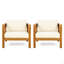 Fauteuil club d'extérieur en bois d'acacia avec coussins (ensemble de 2), ensemble de conversation, finition teck, coussin-1516722436
