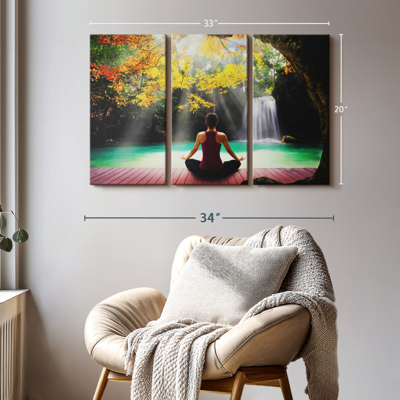 «Nature Zen Yoga» sur toile, H 20 po x l 33 po x P 1,25 po