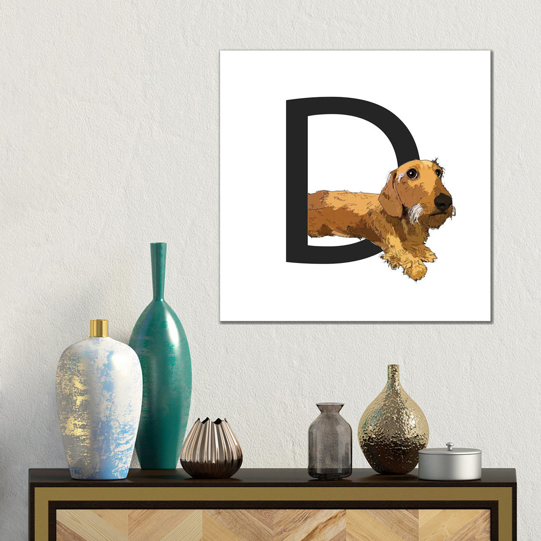 D Is For Dachshund von Sketch And Paws - Gallery-Wrapped Canvas Giclée on Canvas