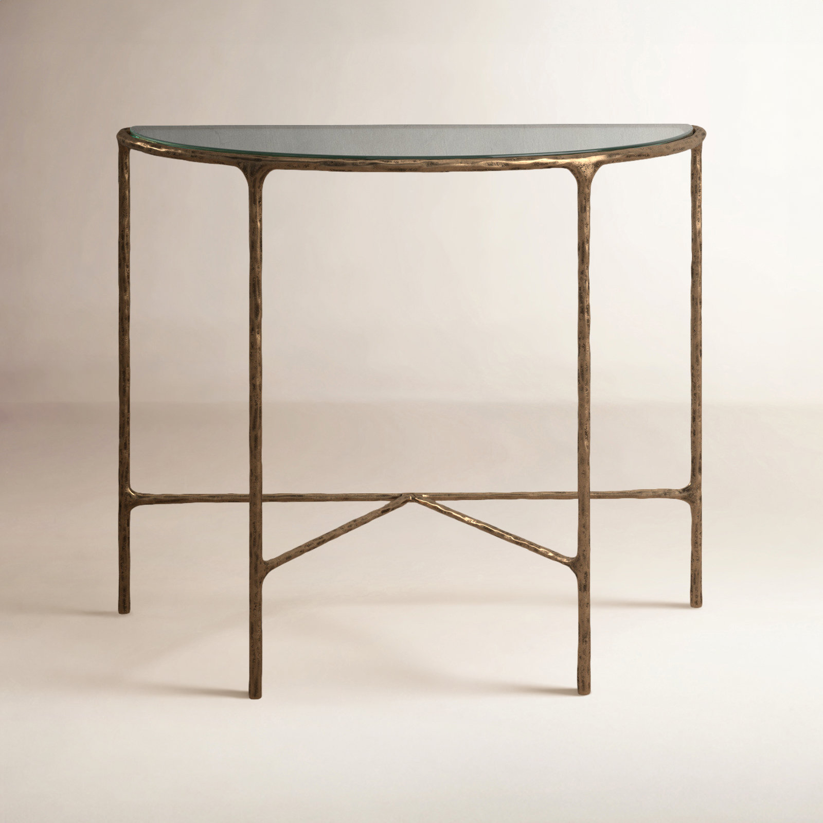 Evelynn 36'' Console Table, Clear, Brass