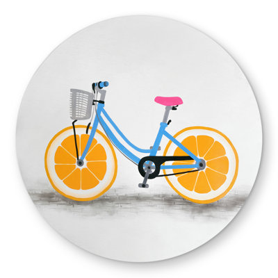 Orange Wheel Bike Rug | Sports & Games Bedroom Decor