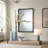 Perz Accent Wall Mirror, 24X36 Rectangular Beaded Frame, Forged Iron