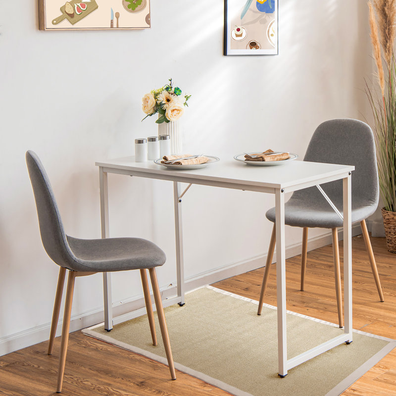 Metal Base Computer Desk, White/Black