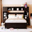 Lit double en bois avec armoire et tablette, finition moderne-1230679473