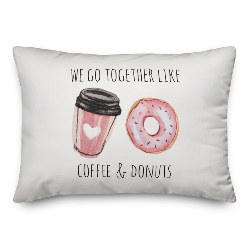  Housse et insert de coussin rectangulaire Go Together Like Coffee and Donuts