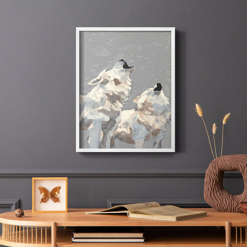Midnight Wolves, reproduction encadrée - bois massif, H 14 po x l 11 po, Blanc