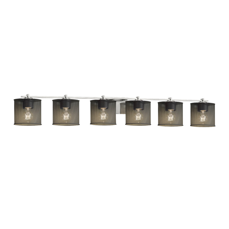 Éclairage de salle de bain à intensité variable 6 lumières Bennett, Nickel brossé