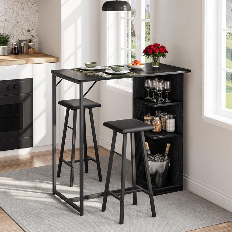 91.5cm Bar Set, Black