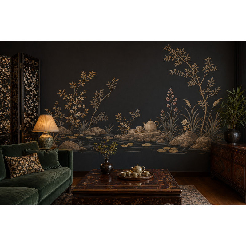 Papier peint amovible chinois, 120 po x 96 po, Non tissé