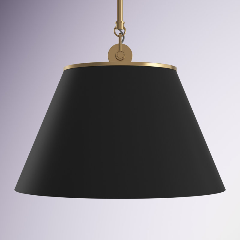 Gertie 13.75" W 1-Light Metal Single Pendant, Black