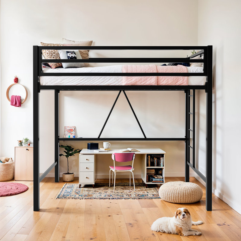 Maranto Kids Twin Loft Bed, Black